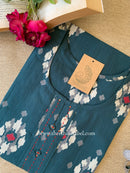 "Fursat" Green Printed Cotton kurta