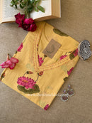 "Akshara" Yellow Printed Cotton kurta