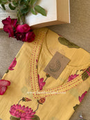 "Akshara" Yellow Printed Cotton kurta