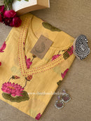 "Akshara" Yellow Printed Cotton kurta