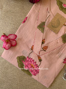 Siksha Peach Printed Cotton kurta