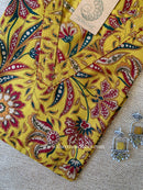 "Kalaa" Mustard Printed Cotton kurta