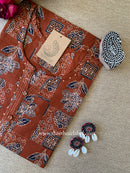 "Shefali" Rust Printed Cotton kurta