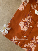 "Aekta" Rust Printed Cotton kurta