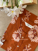 "Aekta" Rust Printed Cotton kurta
