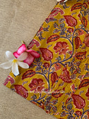 "Urusa" Mustard Cotton kurta - Big Size
