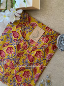 "Urusa" Mustard Cotton kurta - Big Size