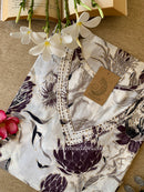 "Pranaya" Cream Cotton kurta - Big Size