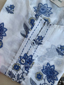 "Raha" Blue Buttoned Cotton kurta