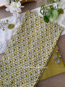 Argha Green Cotton Kurta Set with Doria Dupatta(3pc)