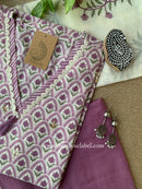 Argha Lavender Cotton Kurta Set with Doria Dupatta(3pc)