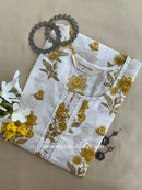 "Raha" Mustard Buttoned Cotton kurta