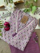 Argha Lavender Cotton Kurta Set with Doria Dupatta(3pc)