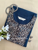"Sara" Blue Handwork Cotton kurta