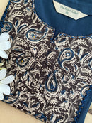 "Sara" Blue Handwork Cotton kurta