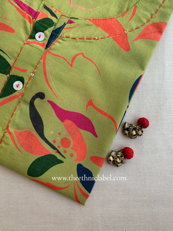 "Mumtaz" Buttoned Cotton kurta