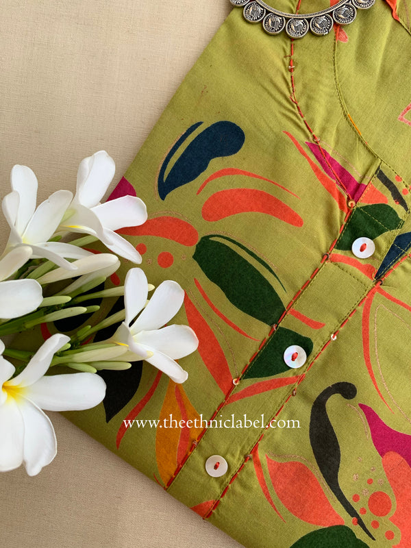 "Mumtaz" Buttoned Cotton kurta