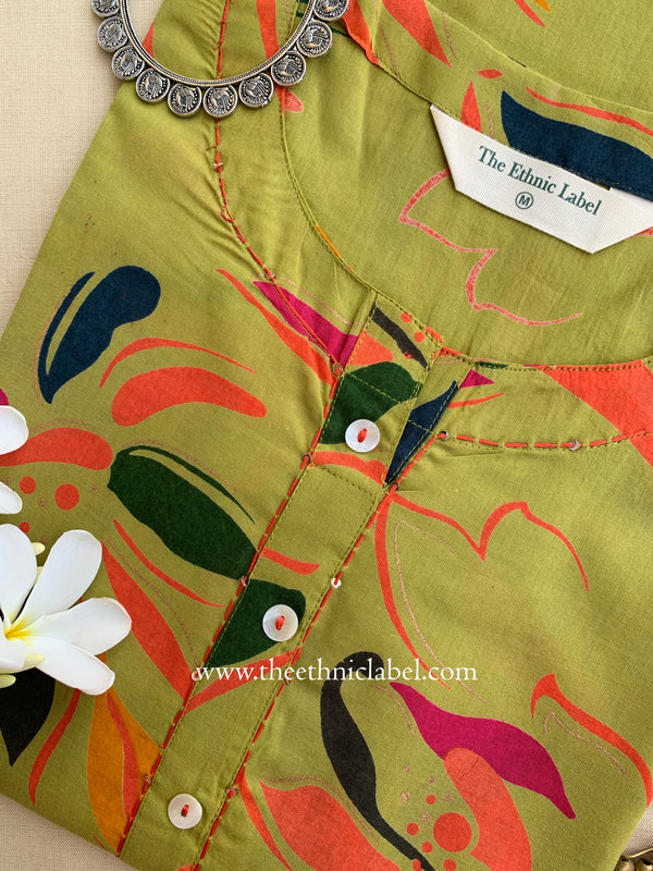 "Mumtaz" Buttoned Cotton kurta