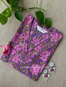 "Gulshan" Hand Block Printed Handwork Cotton kurta