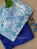 "Roop" Hand Block Printed Kurta with Straight Pants- 2pc