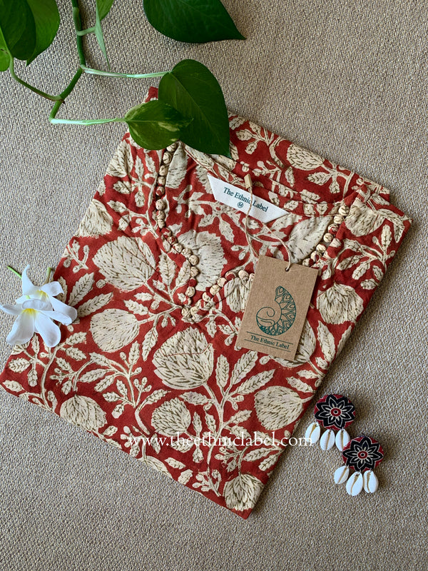 "Manita" Bagru Print Cotton kurta