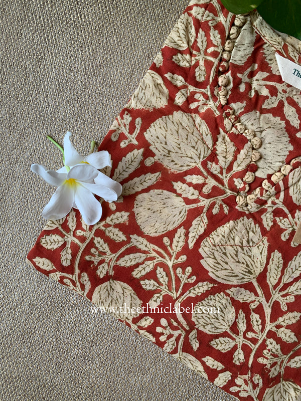 "Manita" Bagru Print Cotton kurta