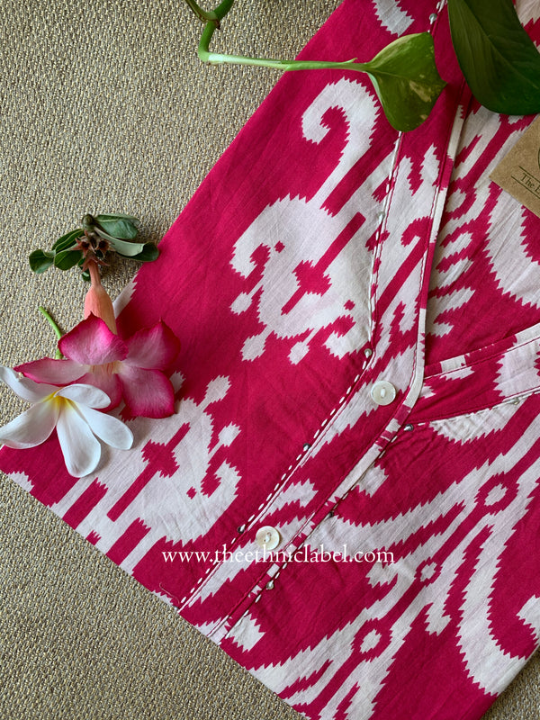 "Rajvi" Ikat Cotton kurta