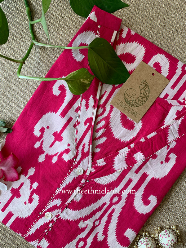 "Rajvi" Ikat Cotton kurta