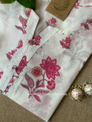 "Raha" Pink Buttoned Cotton kurta