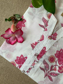 "Raha" Pink Buttoned Cotton kurta