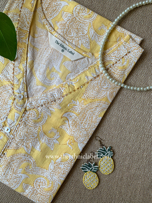 "Roshni" Buttoned Cotton kurta