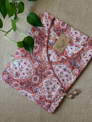 "Peach" Angrakha Cotton kurta - Big Size