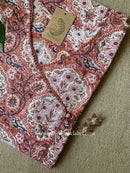 "Peach" Angrakha Cotton kurta - Big Size