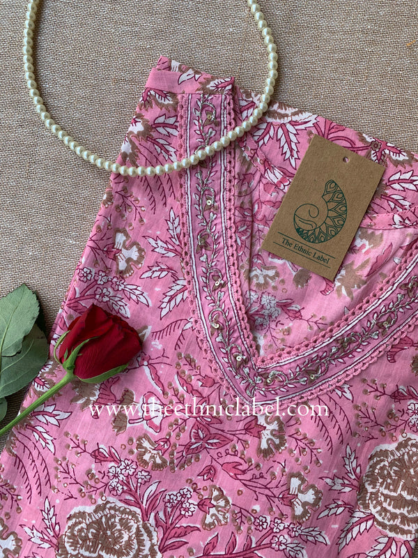 "Kalaa" Hand Block Printed Cotton kurta