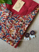 "Sara" Brown handwork Cotton kurta - Big Size