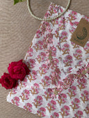 "Tabu" Hand Embroidered Block Printed Cotton kurta - M