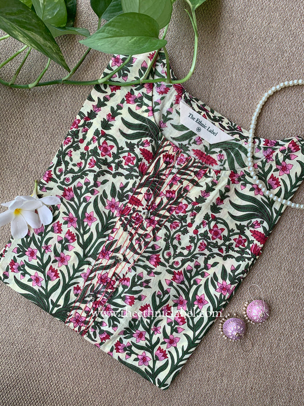 "Barkha" Floral Cotton kurta