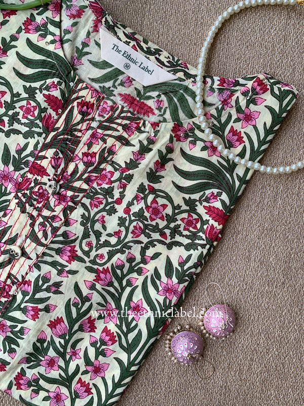 "Barkha" Floral Cotton kurta