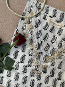 "Tarifa" Hand Embroidered Block Printed Cotton kurta - S