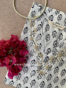 "Aria" Hand Embroidered Block Printed Cotton kurta