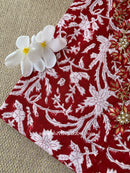 "Ruby" Hand-embroidered Block Print Cotton kurta