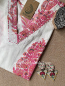 "Saroj" Pink Boota Cotton kurta