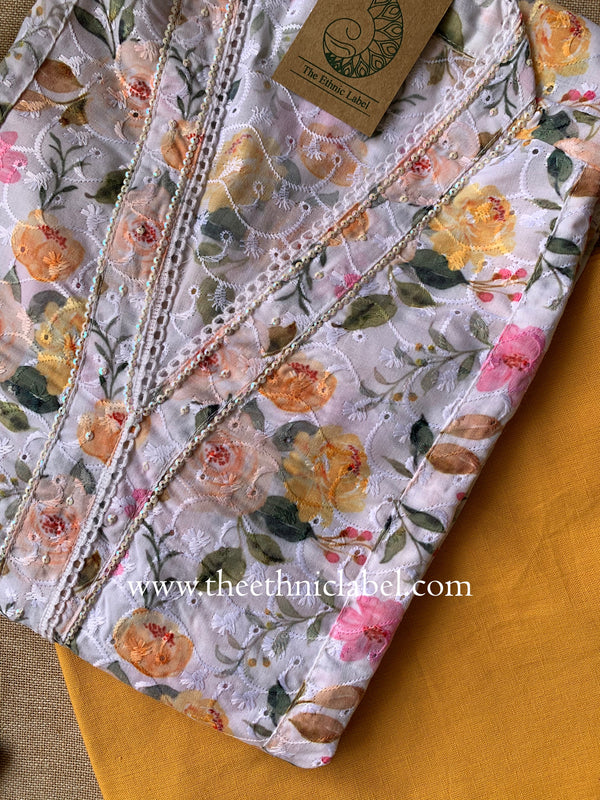 "Virali" Chikankari Kurta with Pants (2pc)