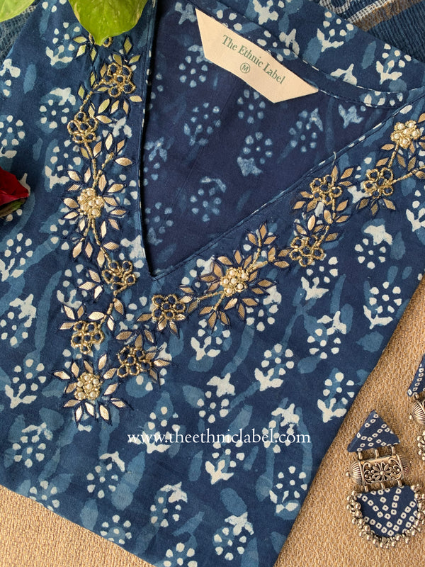 "Mayuri" Cotton Kurta with Kota Doria Dupatta(2pc)