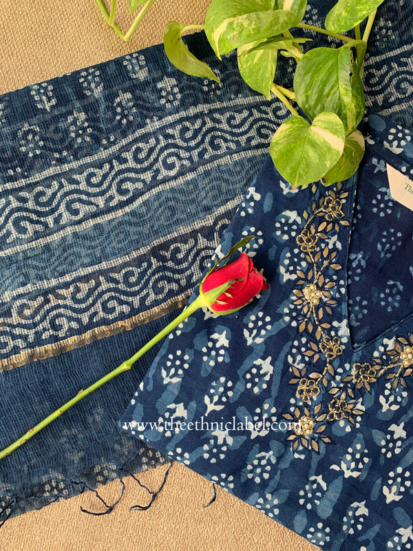 "Mayuri" Cotton Kurta with Kota Doria Dupatta(2pc)