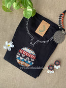 "Pratha-Black" A Line Cotton kurta