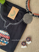 "Pratha-Black" A Line Cotton kurta
