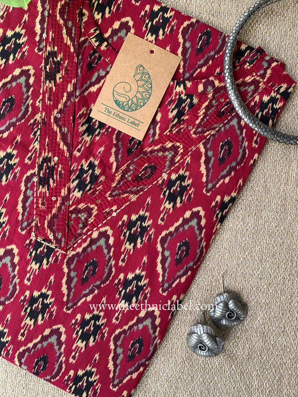 "Milan" Ikat Cotton kurta