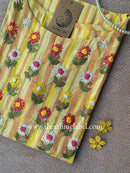 "Aabharan" Yellow Embroidered Cotton kurta