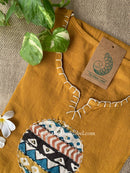 "Pratha-Mustard" A Line Cotton kurta